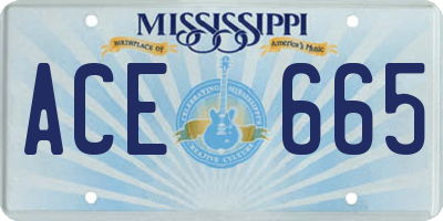 MS license plate ACE665