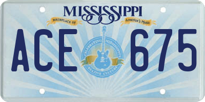 MS license plate ACE675