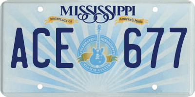 MS license plate ACE677