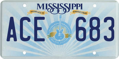 MS license plate ACE683