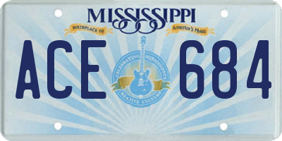MS license plate ACE684