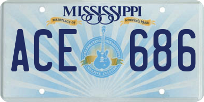 MS license plate ACE686