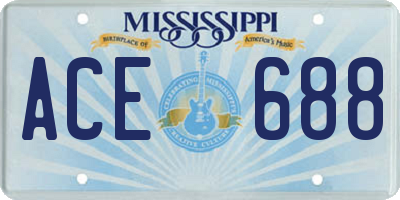 MS license plate ACE688