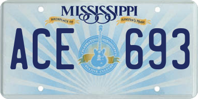MS license plate ACE693