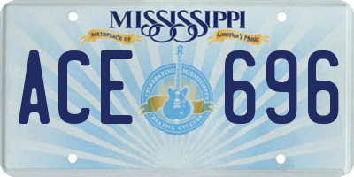 MS license plate ACE696