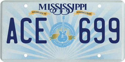 MS license plate ACE699