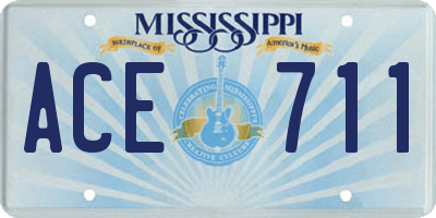 MS license plate ACE711