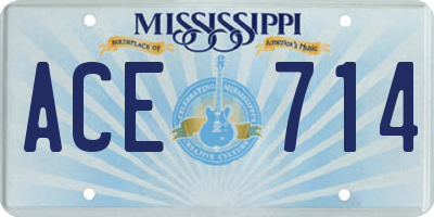 MS license plate ACE714