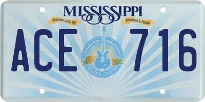 MS license plate ACE716