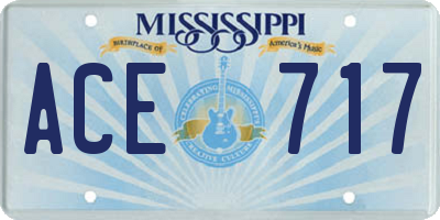 MS license plate ACE717