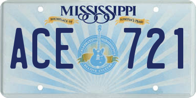 MS license plate ACE721