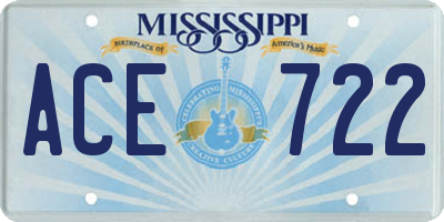 MS license plate ACE722