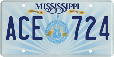 MS license plate ACE724
