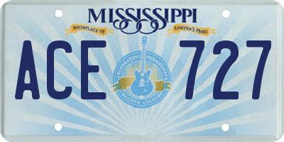 MS license plate ACE727