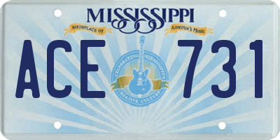 MS license plate ACE731