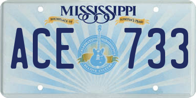 MS license plate ACE733