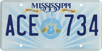 MS license plate ACE734