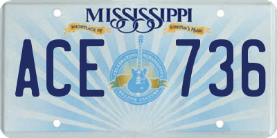 MS license plate ACE736