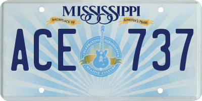 MS license plate ACE737