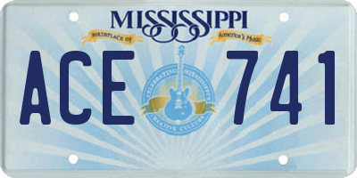 MS license plate ACE741