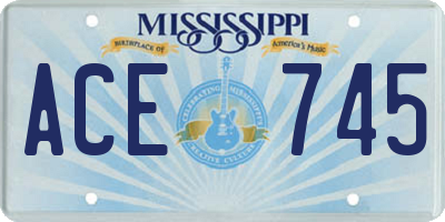 MS license plate ACE745