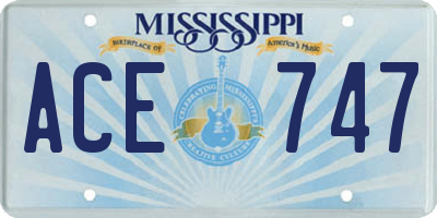 MS license plate ACE747