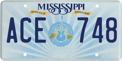 MS license plate ACE748