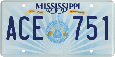 MS license plate ACE751