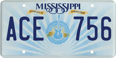 MS license plate ACE756