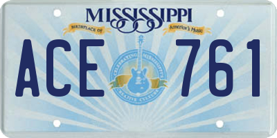 MS license plate ACE761