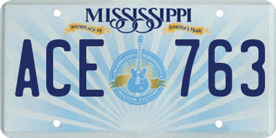 MS license plate ACE763