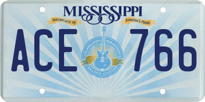 MS license plate ACE766