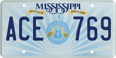 MS license plate ACE769