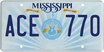 MS license plate ACE770