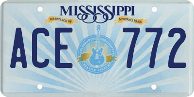 MS license plate ACE772
