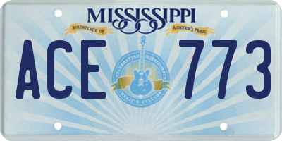 MS license plate ACE773