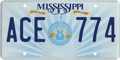 MS license plate ACE774