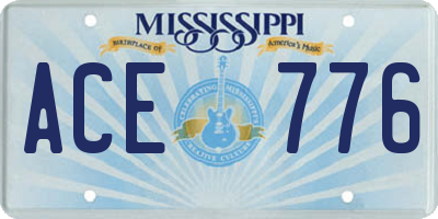 MS license plate ACE776