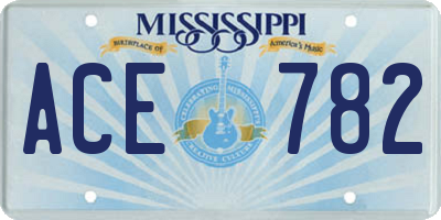 MS license plate ACE782