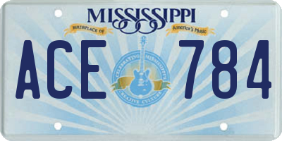 MS license plate ACE784