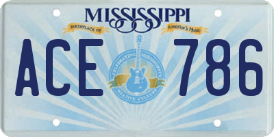 MS license plate ACE786