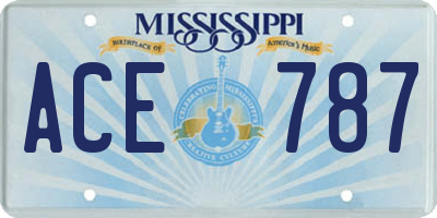 MS license plate ACE787