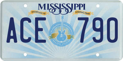 MS license plate ACE790