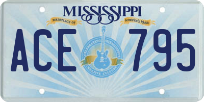 MS license plate ACE795