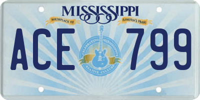 MS license plate ACE799