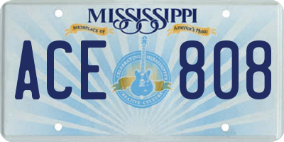 MS license plate ACE808