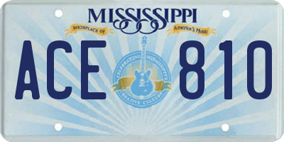 MS license plate ACE810