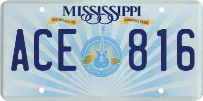 MS license plate ACE816