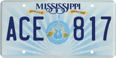 MS license plate ACE817