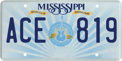 MS license plate ACE819